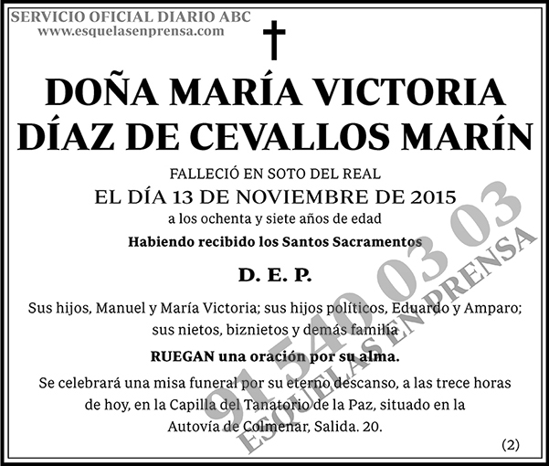María Victoria Díaz de Cevallos Marín